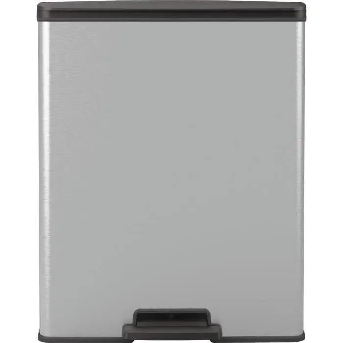 Curver Cubo de basura rectangular DECO BIN 65L Gris metalizado 49 x 29 x 61 cm CUR3253924839967