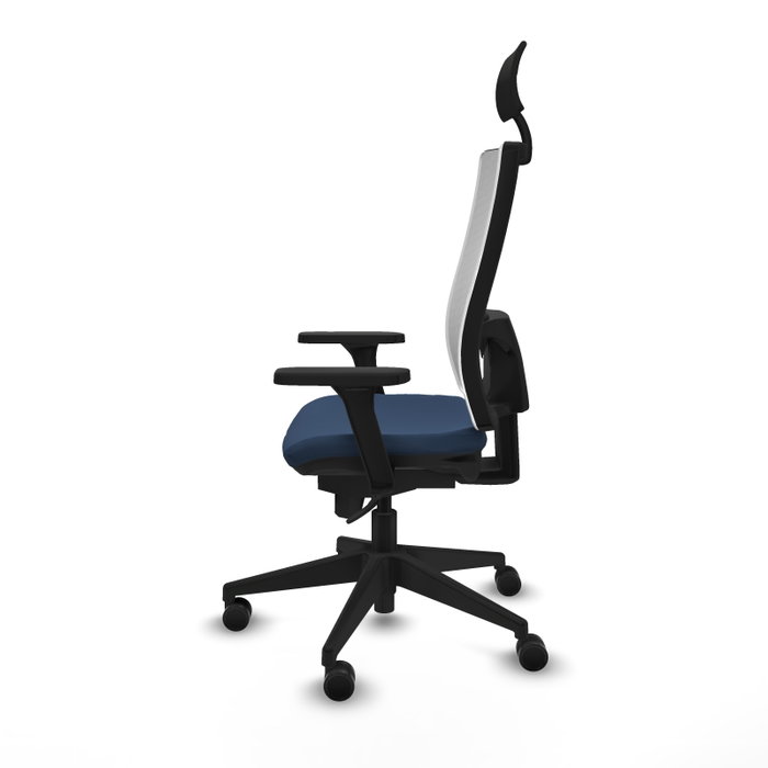 PIQUERAS Y CRESPO Silla de oficina Horna Azul marino y Blanco con mecanismo Sincro PIQUERAS Y CRESPO Silla de oficina Horna Azul marino y Blanco con mecanismo Sincro