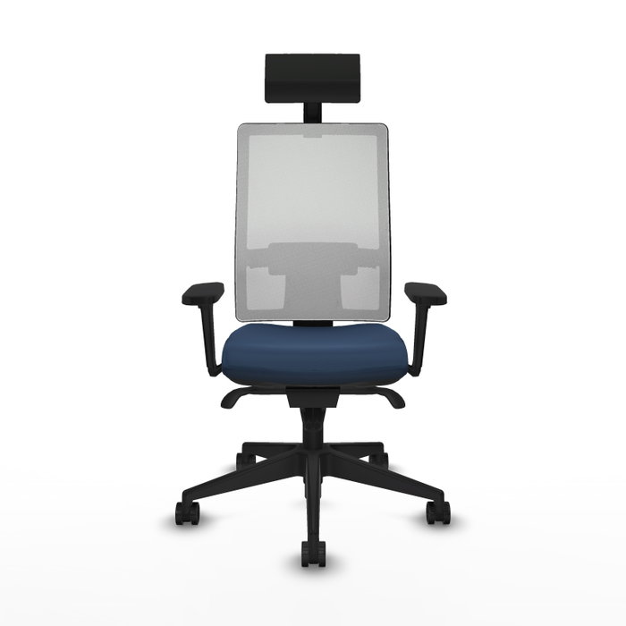 PIQUERAS Y CRESPO Silla de oficina Horna Azul marino y Blanco con mecanismo Sincro PIQUERAS Y CRESPO Silla de oficina Horna Azul marino y Blanco con mecanismo Sincro