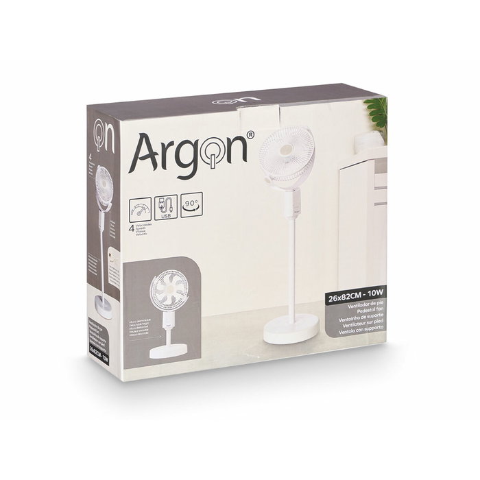 Argon Ventilador de Pie USB 10W Blanco Argon Ventilador de Pie USB 10W Blanco