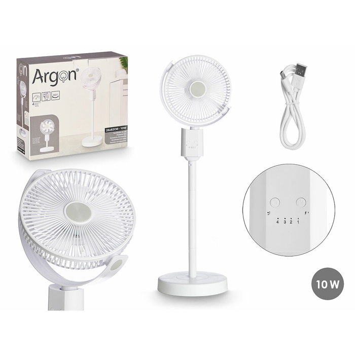 Argon Ventilador de Pie USB 10W Blanco Argon Ventilador de Pie USB 10W Blanco