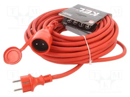 KEL Prolongador de alimentación H05RR-F 3G2,5mm2 20m Rojo