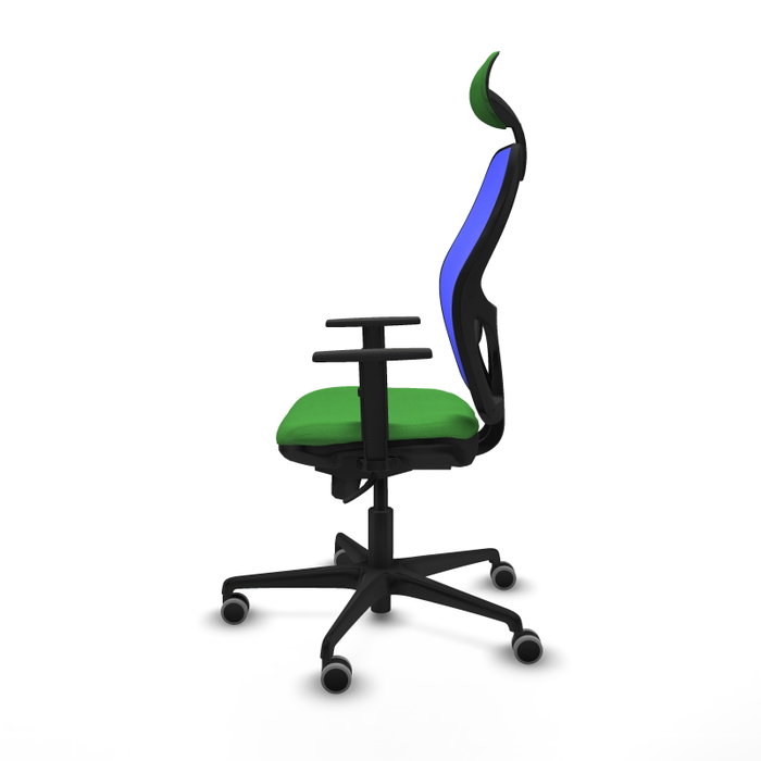 PIQUERAS Y CRESPO Silla de oficina Jorquera con mecanismo Sincro, Tela Verde y Malla Azul