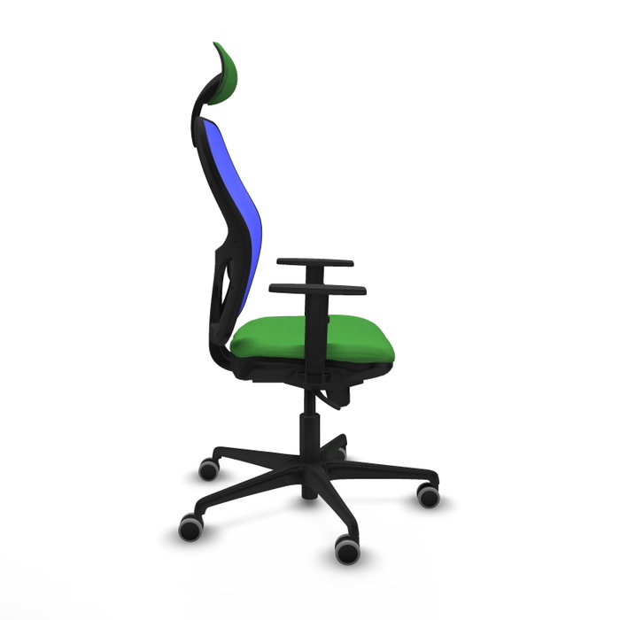 PIQUERAS Y CRESPO Silla de oficina Jorquera con mecanismo Sincro, Tela Verde y Malla Azul
