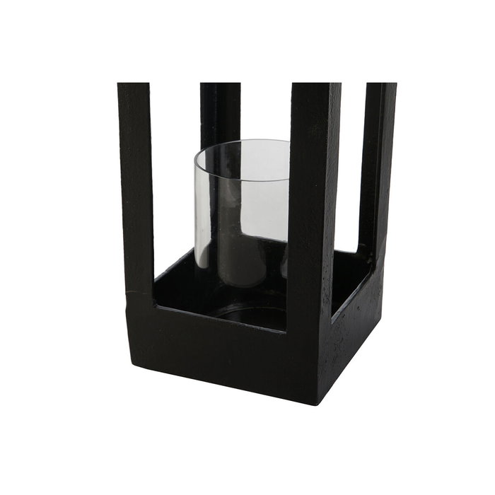 DKD Home Decor Farola de Aluminio y Cristal Negro 16x16x55 cm