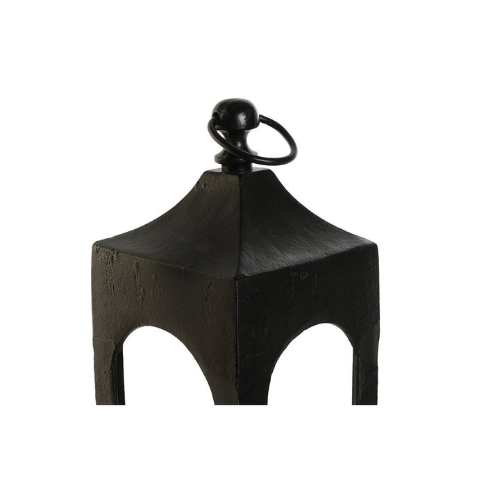 DKD Home Decor Farola de Aluminio y Cristal Negro 16x16x55 cm