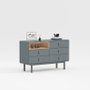 DKD Home Decor Cómoda de 5 Cajones Gris Natural 120 x 75 x 40 cm