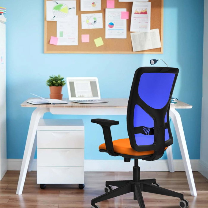 PIQUERAS Y CRESPO Silla de oficina Motilla con mecanismo Sincro, Azul y Negro