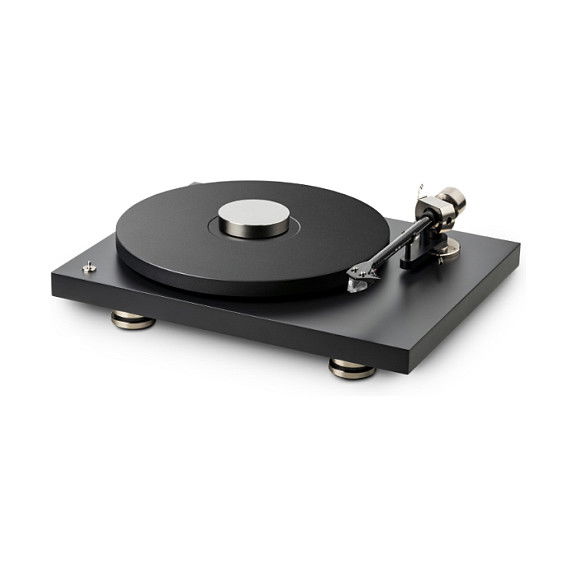 Pro-Ject Debut PRO B - Tocadiscos de tracción por correa en Satin Negro, 2 velocidades 33/45 RPM, Plato de aluminio, SNR 68 dB
