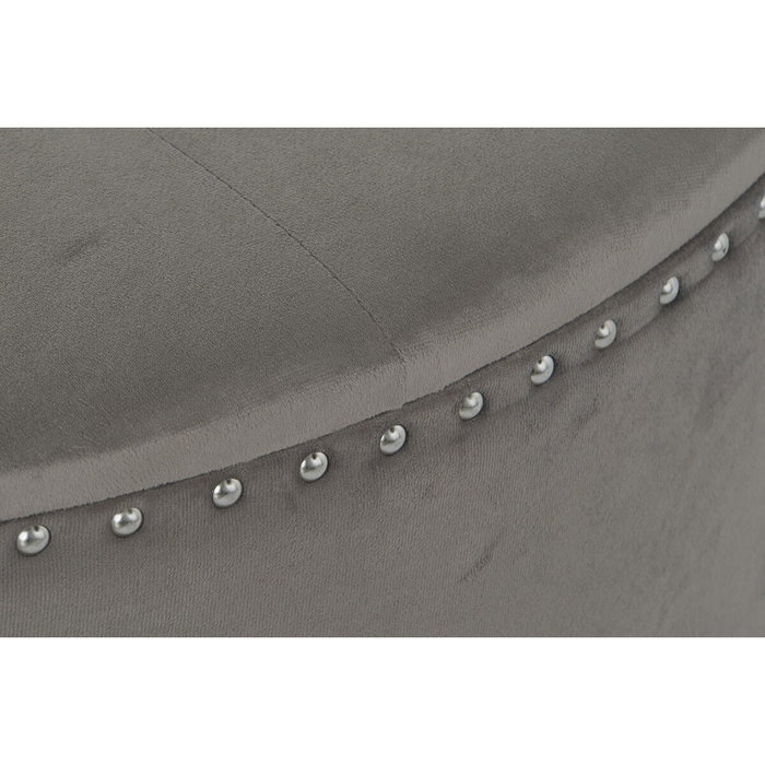 DKD Home Decor Descalzadora de Terciopelo Gris con Tapa DKD Home Decor Descalzadora de Terciopelo Gris con Tapa
