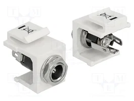 DeLOCK 86355 Módulo Keystone con conector DC 5,5 x 2,1 mm blanco y plata