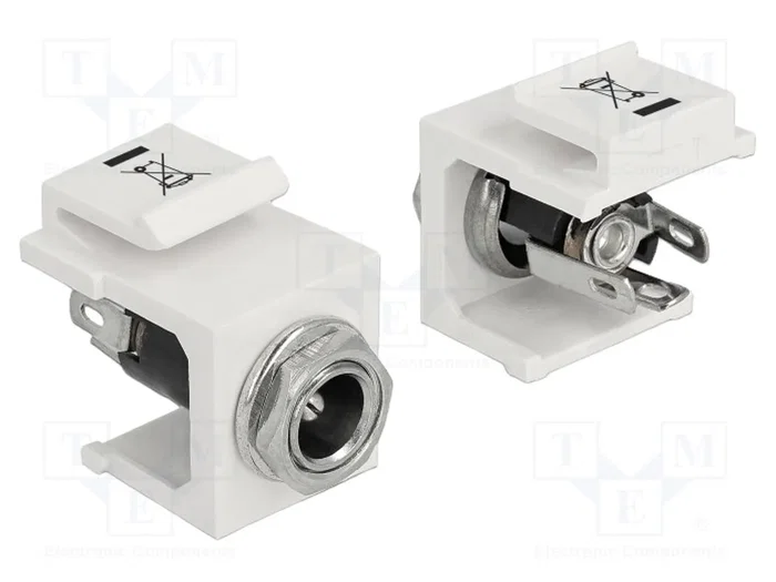 DeLOCK 86355 Módulo Keystone con conector DC 5,5 x 2,1 mm blanco y plata DeLOCK 86355 Módulo Keystone con conector DC 5,5 x 2,1 mm blanco y plata