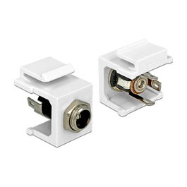 DeLOCK 86355 Módulo Keystone DC 5,5 x 2,1 mm Blanco/Plata