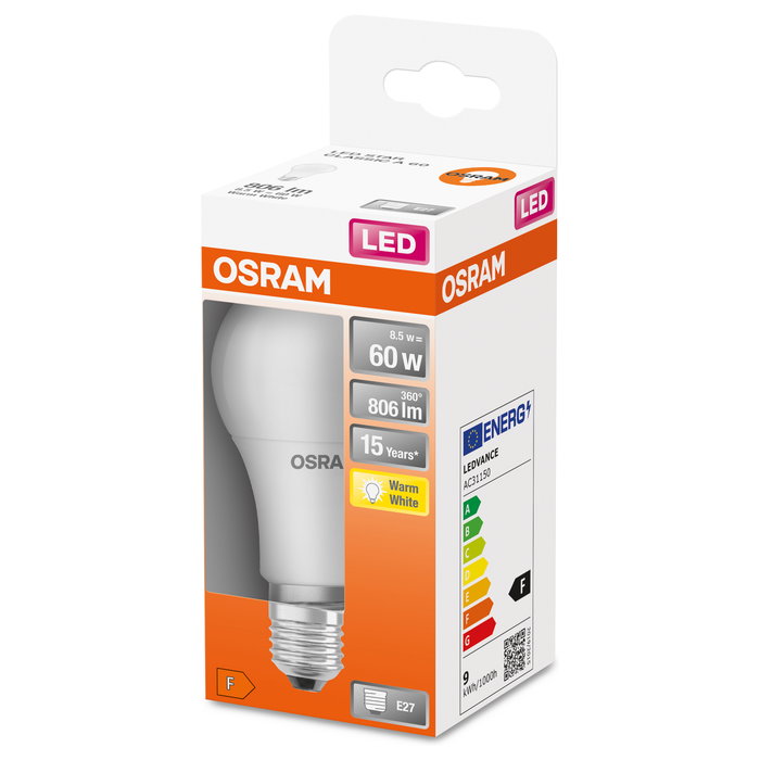 OSRAM LED-Lampe STAR CLASSIC A 60 8.5 W warmweiß