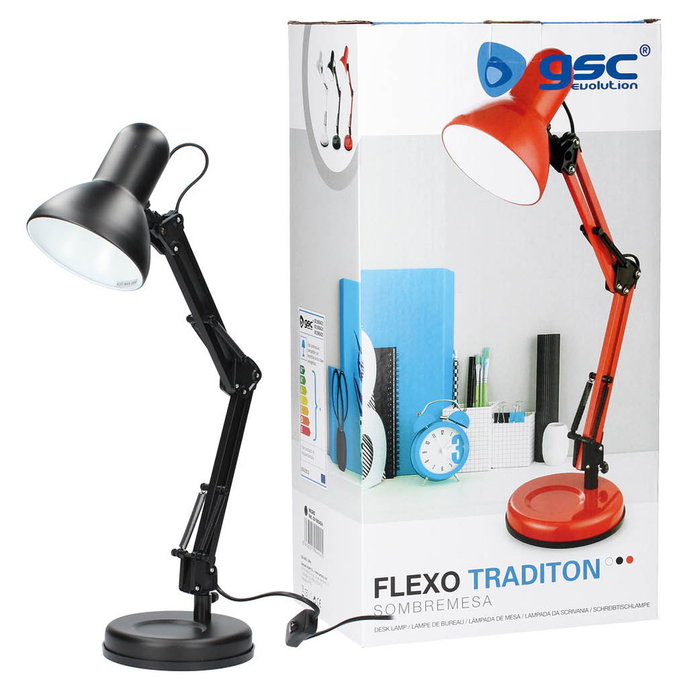 GSC Evolution Flexo sobremesa Tradition E27 40W Negro