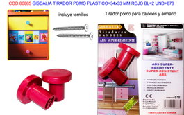 GISDALIA FINSTOCK Tirador Pomo Rojo 34x33 mm
