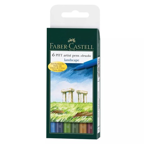 Faber Castell Pitt Artist Pen Brush Colores Paisaje Estuche de 6 unidades
