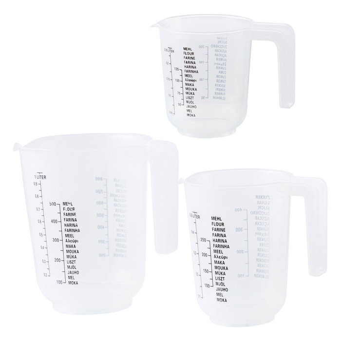 Day Juego de 3 Jarras Medidoras con Reglas para Medir Agua, Harina y Azúcar