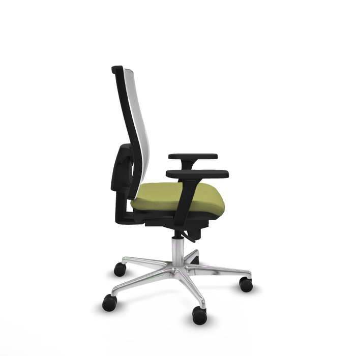 PIQUERAS Y CRESPO Silla de oficina Horna con mecanismo Sincro, Verde oliva y Blanco