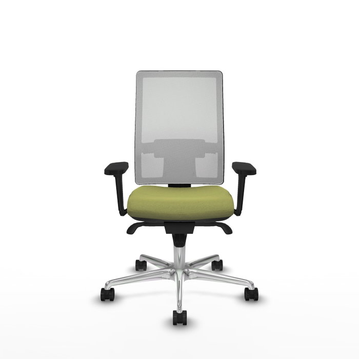 PIQUERAS Y CRESPO Silla de oficina Horna con mecanismo Sincro, Verde oliva y Blanco