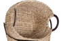 DKD Home Decor Set de 4 Cestas Jacinto de Agua y Madera Natural
