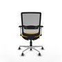 PIQUERAS Y CRESPO Silla de oficina Haches con mecanismo Sincro/Traslack, asiento amarillo y respaldo gris