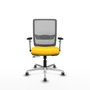 PIQUERAS Y CRESPO Silla de oficina Haches con mecanismo Sincro/Traslack, asiento amarillo y respaldo gris
