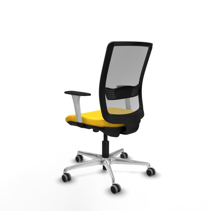 PIQUERAS Y CRESPO Silla de oficina Haches con mecanismo Sincro/Traslack, asiento amarillo y respaldo gris PIQUERAS Y CRESPO Silla de oficina Haches con mecanismo Sincro/Traslack, asiento amarillo y respaldo gris