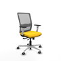 PIQUERAS Y CRESPO Silla de oficina Haches con mecanismo Sincro/Traslack, asiento amarillo y respaldo gris