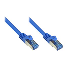 GoodConnections Cable de Red Patch Cord Cat 6A S/FTP 500 MHz 3 m Azul - Halogen Free, PiMF, con Rastnasenschutz