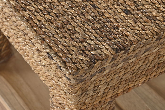 DKD Home Decor Mesita Auxiliar de Fibra y Teca Natural