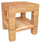 DKD Home Decor Mesita Auxiliar de Fibra y Teca Natural