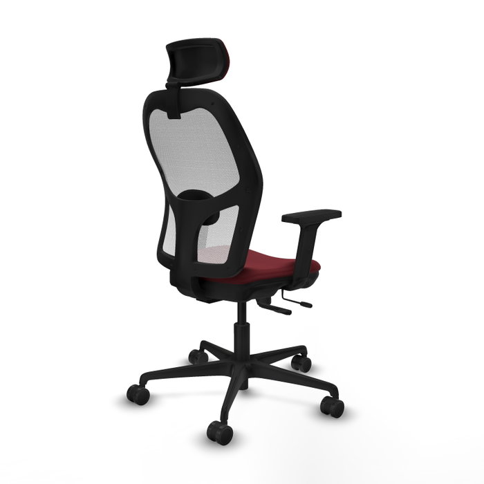 PIQUERAS Y CRESPO Silla de oficina Jorquera con mecanismo Sincro/Traslack, Granate y Blanco