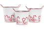 DKD Home Decor Caja Navidad Tradicional Set de 3 (2 Unidades) Blanco Rojo Metal 26 x 22.5 x 26 cm