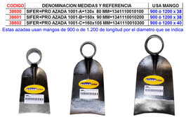 SIFER+PRO Azada 1001-C 160x105 mm