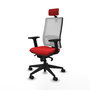 PIQUERAS Y CRESPO Silla de oficina Horna con mecanismo Sincro, Rojo y Blanco