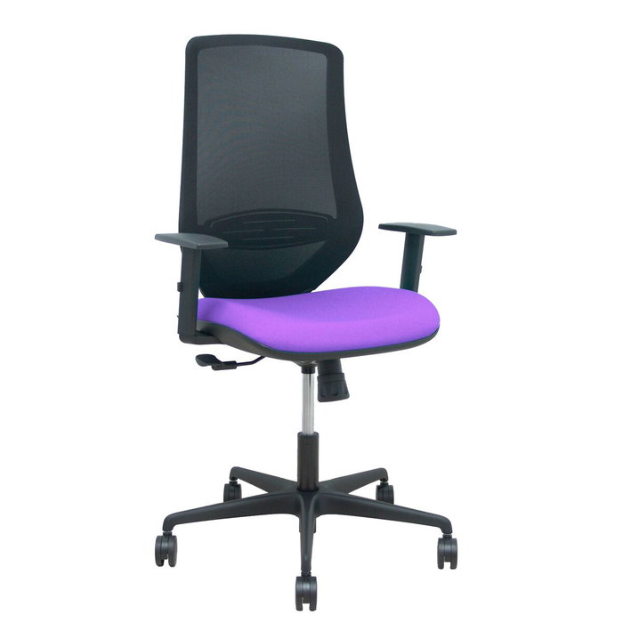 PIQUERAS Y CRESPO Silla Mardos con Mecanismo Sincro, Asiento Lila y Malla Negra