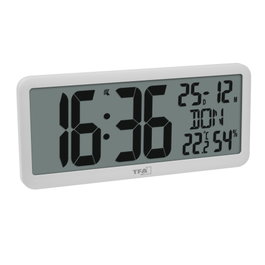 Tfa 60.4525.02 Reloj digital controlado por radio con clima, blanco
