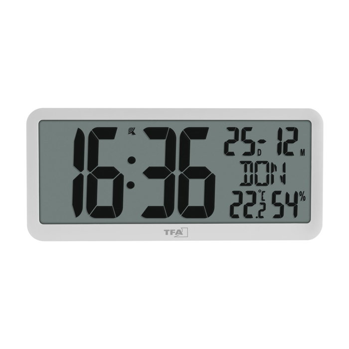 Tfa 60.4525.02 Reloj digital controlado por radio con clima, blanco