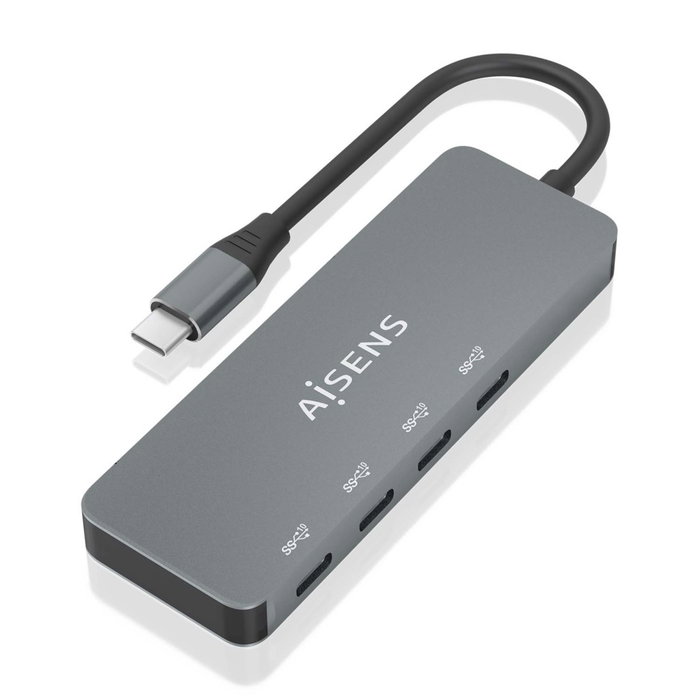 AISENS - HUB USB 3.2 GEN2 10G USB-C, USB-C/M-4xUSB-C/H, GRIS, 15CM AISENS - HUB USB 3.2 GEN2 10G USB-C, USB-C/M-4xUSB-C/H, GRIS, 15CM