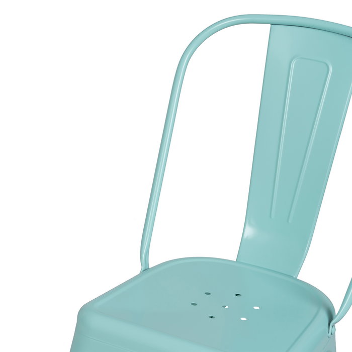 Silla Apilable Turquesa Metal Dallas 45 X 52,50 X 85 cm (Set de 4)