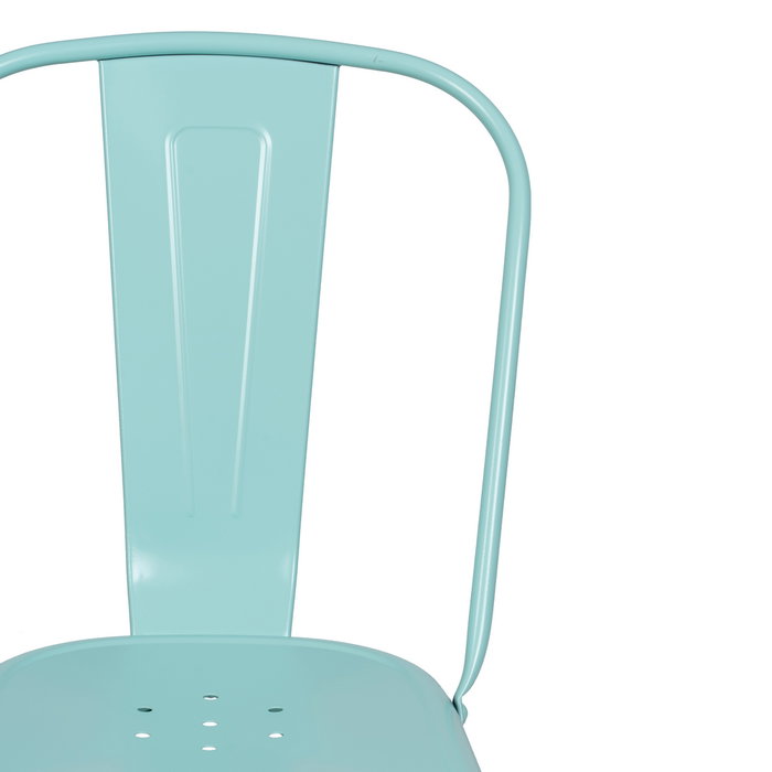 Silla Apilable Turquesa Metal Dallas 45 X 52,50 X 85 cm (Set de 4)
