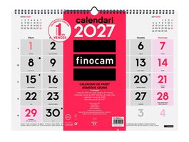 Finocam Calendario de Pared 2027 con Números Grandes