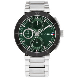 Tommy Hilfiger 1792117 con esfera verde y correa gris