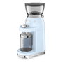 Smeg CGF03PBEU Molinillo de Café con 15 Ajustes de Molienda, 240 g Capacidad, Fresas Cónicas de Acero Inoxidable, Azul Pastel
