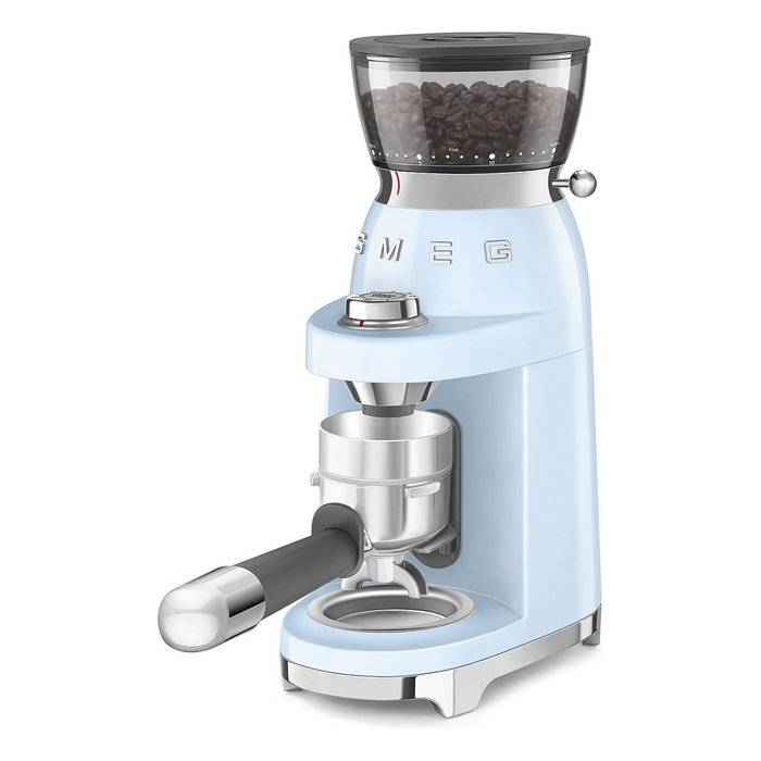 Smeg CGF03PBEU Molinillo de Café con 15 Ajustes de Molienda, 240 g Capacidad, Fresas Cónicas de Acero Inoxidable, Azul Pastel Smeg CGF03PBEU Molinillo de Café con 15 Ajustes de Molienda, 240 g Capacidad, Fresas Cónicas de Acero Inoxidable, Azul Pastel