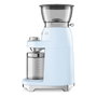 Smeg CGF03PBEU Molinillo de Café con 15 Ajustes de Molienda, 240 g Capacidad, Fresas Cónicas de Acero Inoxidable, Azul Pastel