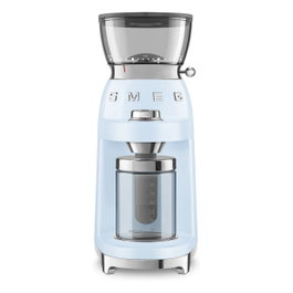 Smeg CGF03PBEU Molinillo de Café con 15 Ajustes de Molienda, 240 g Capacidad, Fresas Cónicas de Acero Inoxidable, Azul Pastel