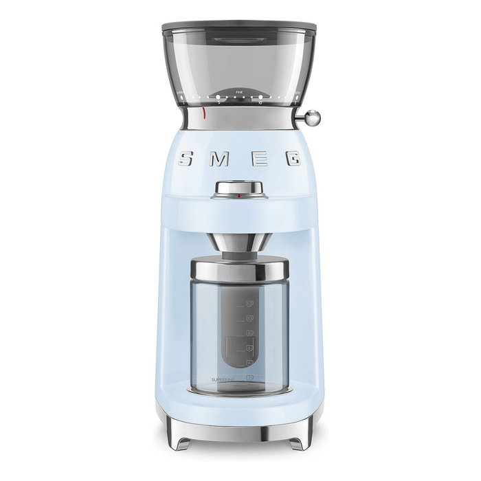 Smeg CGF03PBEU Molinillo de Café con 15 Ajustes de Molienda, 240 g Capacidad, Fresas Cónicas de Acero Inoxidable, Azul Pastel Smeg CGF03PBEU Molinillo de Café con 15 Ajustes de Molienda, 240 g Capacidad, Fresas Cónicas de Acero Inoxidable, Azul Pastel