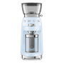 Smeg CGF03PBEU Molinillo de Café con 15 Ajustes de Molienda, 240 g Capacidad, Fresas Cónicas de Acero Inoxidable, Azul Pastel
